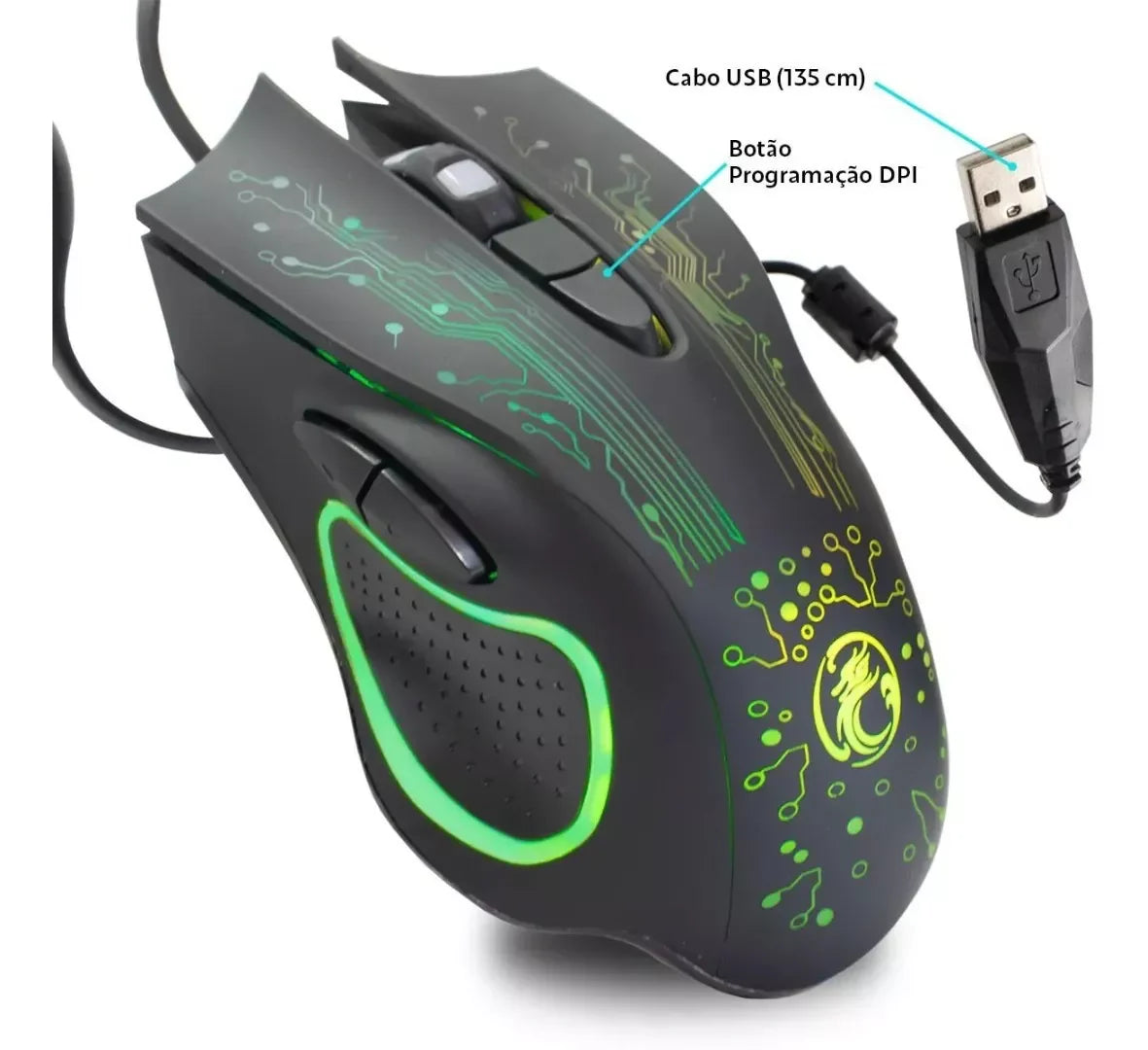 Mouse Gamer Com 6 Botões Ley-x9